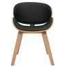 Chaise design noire et bois clair WALNUT