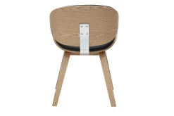 Chaise design noire et bois clair WALNUT