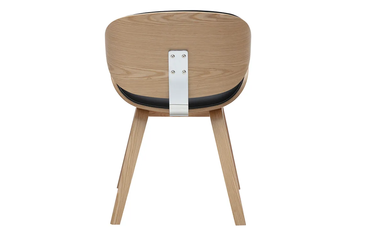Chaise design noire et bois clair WALNUT