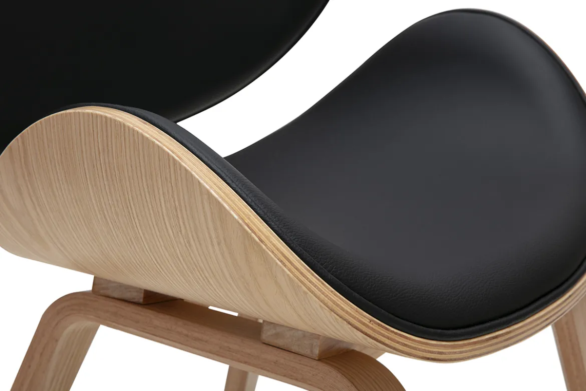 Chaise design noire et bois clair WALNUT