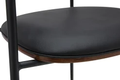 Chaise design noire et bois foncé noyer DANTE