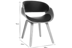 Chaise design noir et bois clair BENT
