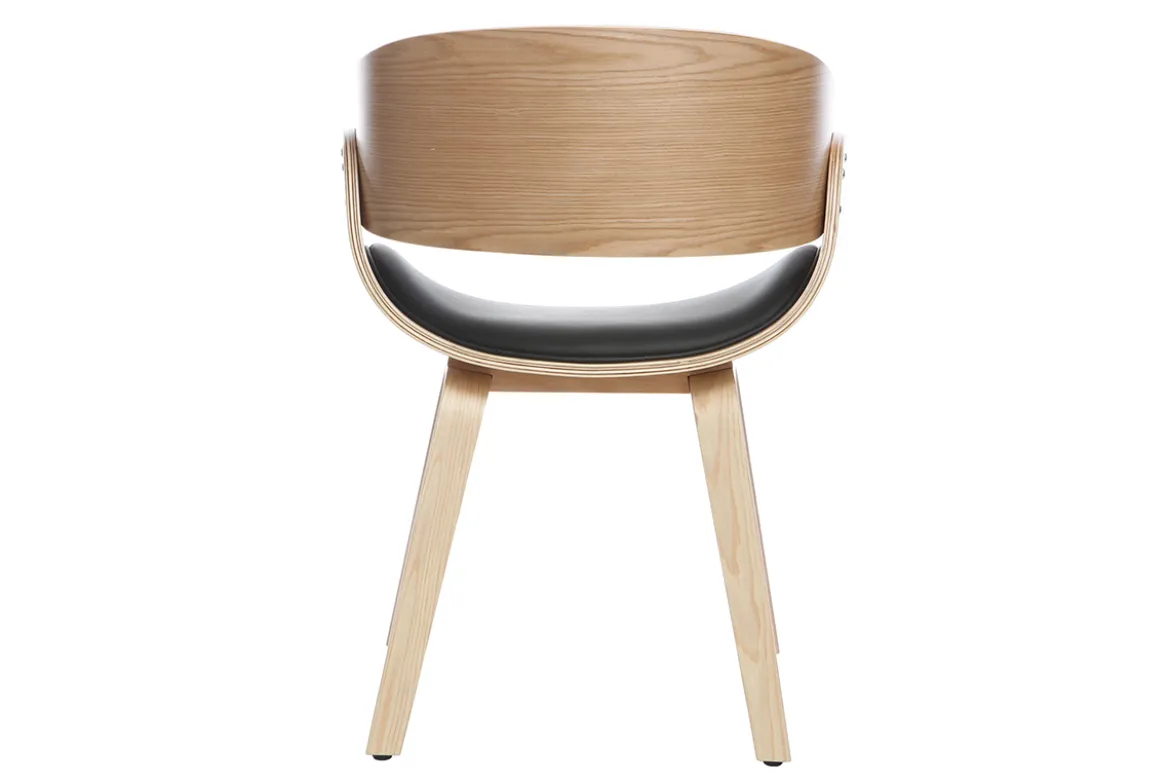 Chaise design noir et bois clair BENT
