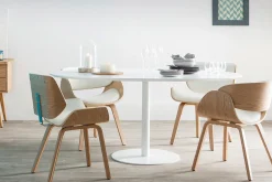 Chaise design noir et bois clair BENT