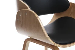 Chaise design noir et bois clair BENT