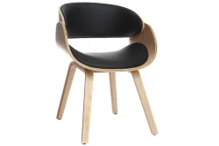 Chaise design noir et bois clair BENT