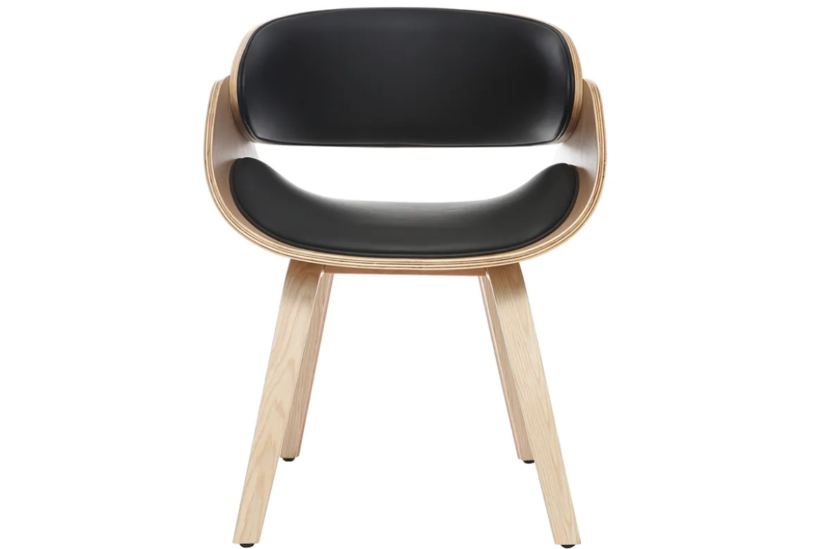 Chaise design noir et bois clair BENT