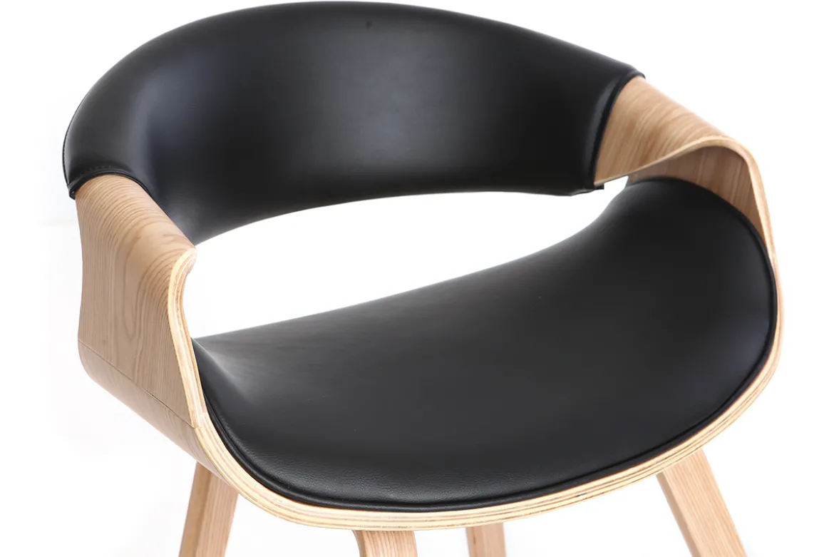 Chaise design noir et bois clair ARAMIS