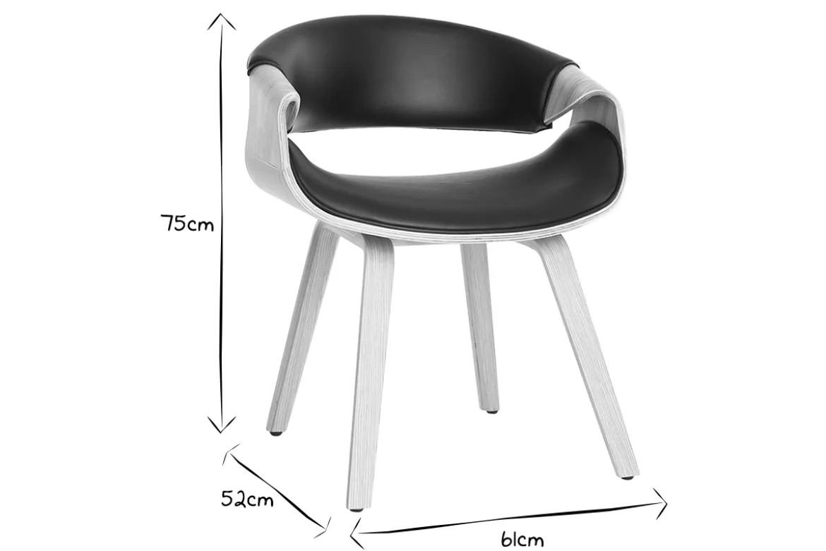 Chaise design noir et bois clair ARAMIS