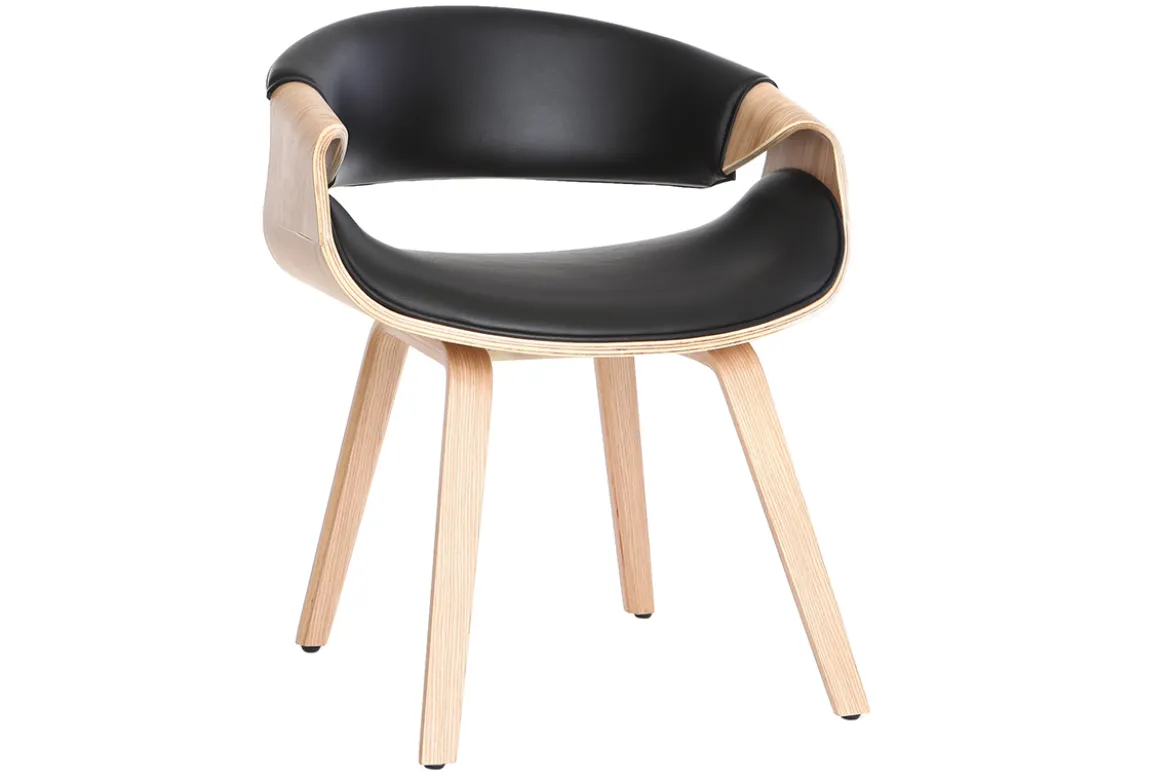 Chaise design noir et bois clair ARAMIS