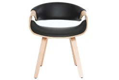 Chaise design noir et bois clair ARAMIS