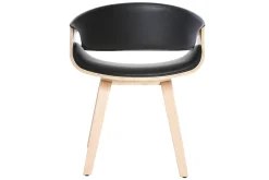 Chaise design noir et bois clair ARAMIS
