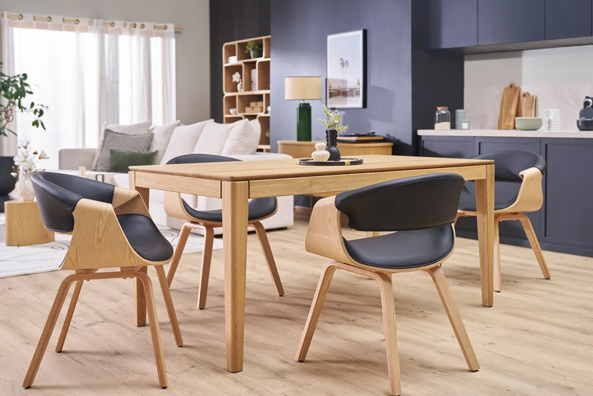 Chaise design noir et bois clair ARAMIS