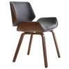 Chaise design noir et bois foncé RUBBENS