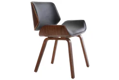Chaise design noir et bois foncé RUBBENS