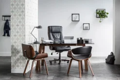 Chaise design noir et bois foncé RUBBENS