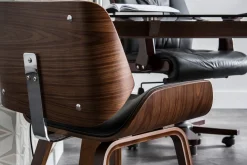 Chaise design noir et bois foncé RUBBENS