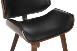 Chaise design noir et bois foncé RUBBENS