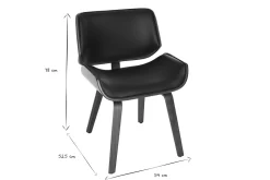 Chaise design noir et bois foncé RUBBENS