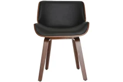 Chaise design noir et bois foncé RUBBENS