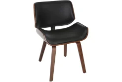 Chaise design noir et bois foncé RUBBENS