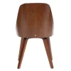 Chaise design noir et bois foncé noyer FLUFFY