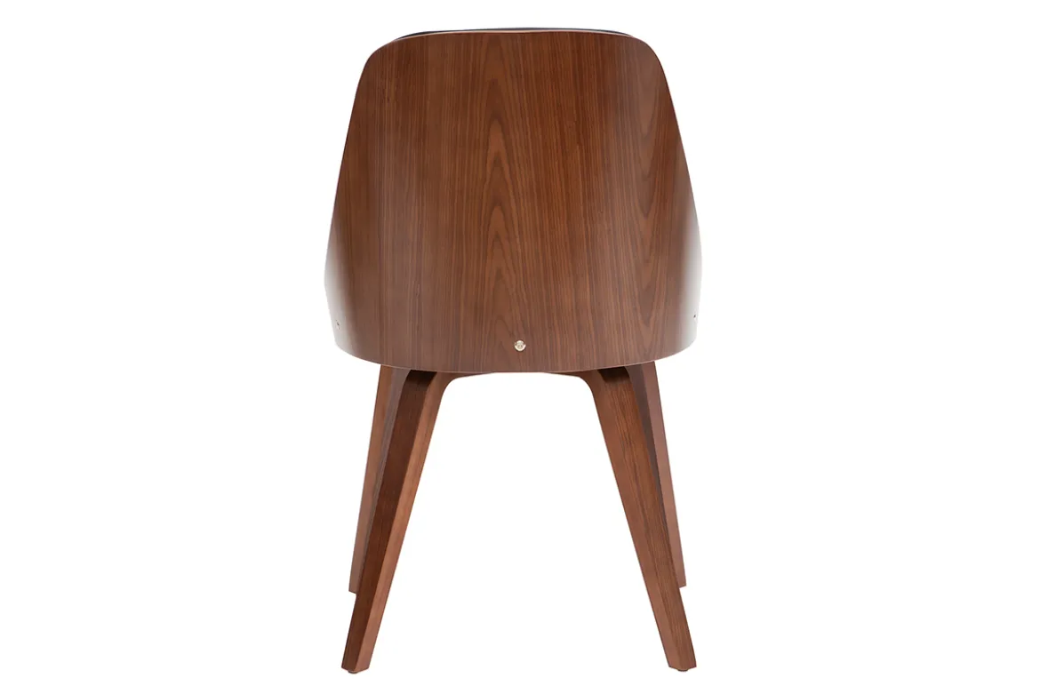 Chaise design noir et bois foncé noyer FLUFFY