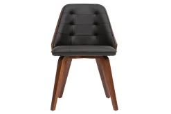 Chaise design noir et bois foncé noyer FLUFFY