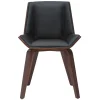 Chaise design noir et bois foncé noyer MELKIOR