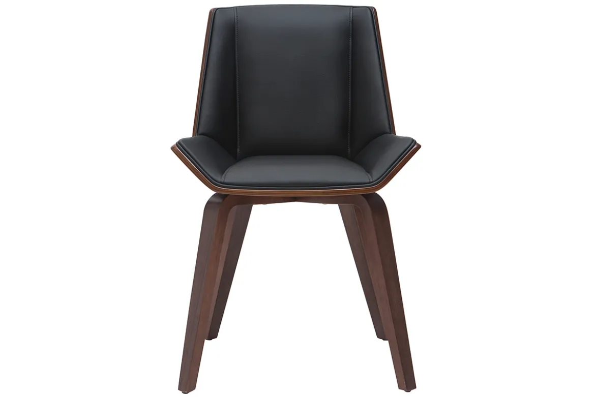Chaise design noir et bois foncé noyer MELKIOR