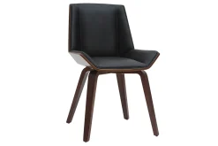 Chaise design noir et bois foncé noyer MELKIOR