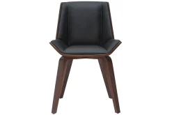 Chaise design noir et bois foncé noyer MELKIOR