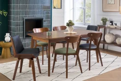 Chaise design noir et bois foncé noyer MELKIOR