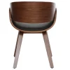 Chaise design noir et bois foncé noyer BENT
