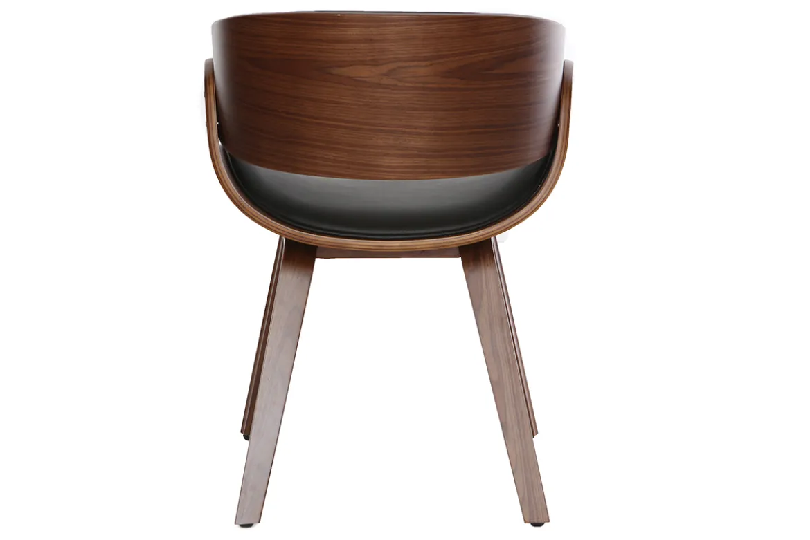Chaise design noir et bois foncé noyer BENT