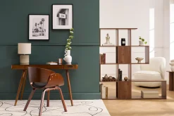 Chaise design noir et bois foncé noyer BENT