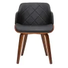 Chaise design noir et bois foncé LUCIEN