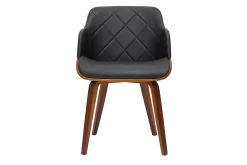 Chaise design noir et bois foncé LUCIEN