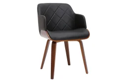 Chaise design noir et bois foncé LUCIEN