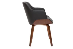 Chaise design noir et bois foncé LUCIEN