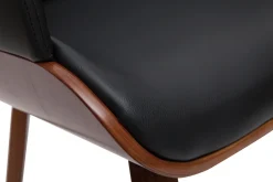 Chaise design noir et bois foncé LUCIEN