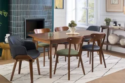 Chaise design noir et bois foncé LUCIEN