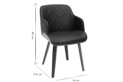 Chaise design noir et bois foncé LUCIEN
