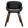 Chaise design noir et bois foncé noyer WALNUT