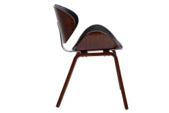 Chaise design noir et bois foncé noyer WALNUT