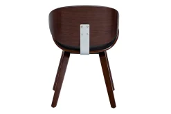 Chaise design noir et bois foncé noyer WALNUT