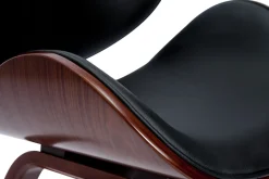 Chaise design noir et bois foncé noyer WALNUT