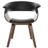 Chaise design noir et bois foncé noyer OKTAV