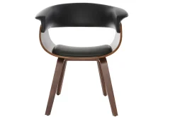 Chaise design noir et bois foncé noyer OKTAV