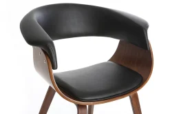 Chaise design noir et bois foncé noyer OKTAV